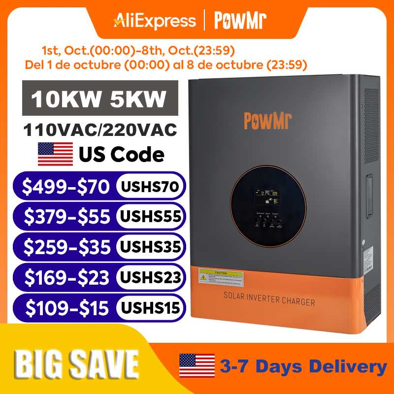 Split Phase Inverter 10Kw 110V 220V - PowMr 10KW 5KW Bölünmüş Fazlı İnvertör