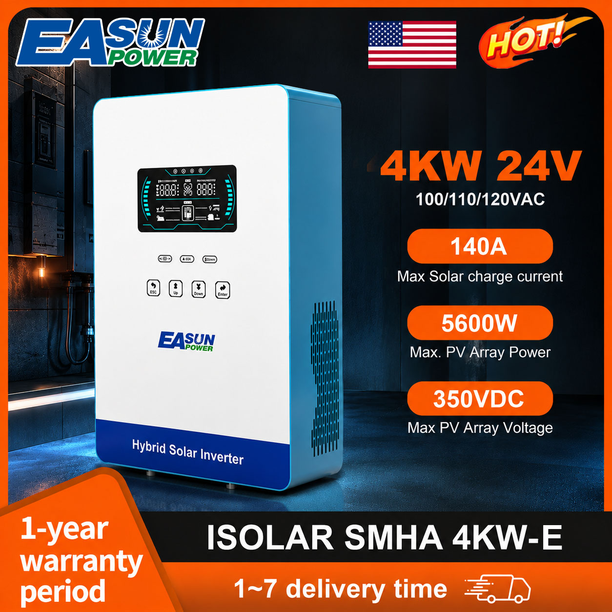 Grid Tie Inverter Limiter 2000W - EASUN POWER 4KW 120V Şebeke Dışı