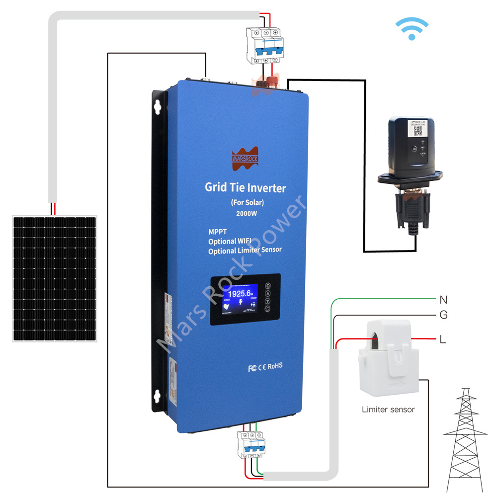 2000W 2 Fazlı 240V Güneş İnver - Grid Tie Inverter Limiter 2000W incelemesi ve fiyatı